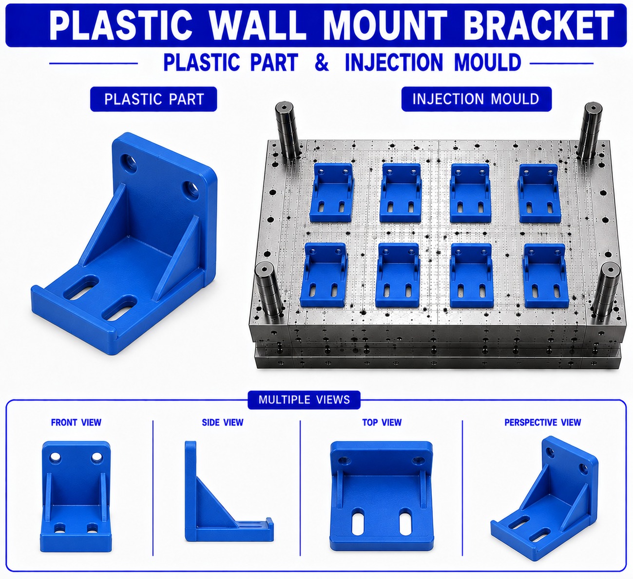 Plastic Wall Mount Bracket Mould and Moulding Service